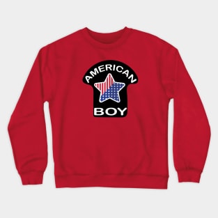 American Boy Typography and  USA Flag Design for Kids and Children Crewneck Sweatshirt